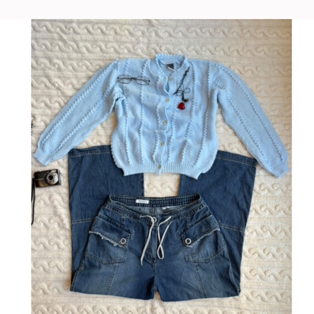 Sky Blue Women's Cardigan Sweater